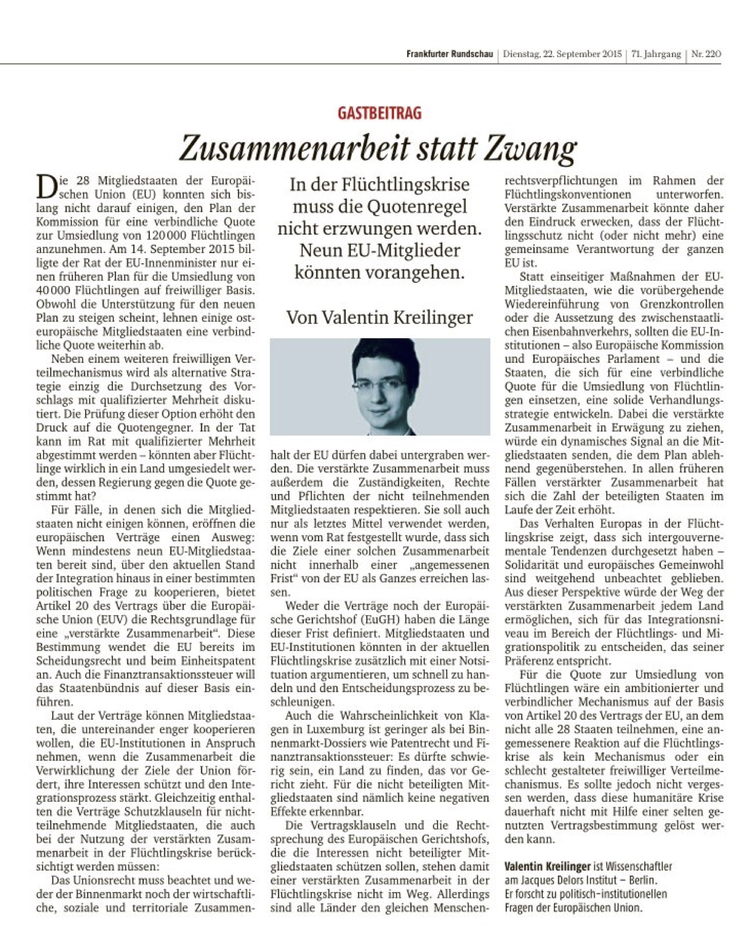 Frankfurter Rundschau vom 22.9.2015_S.10